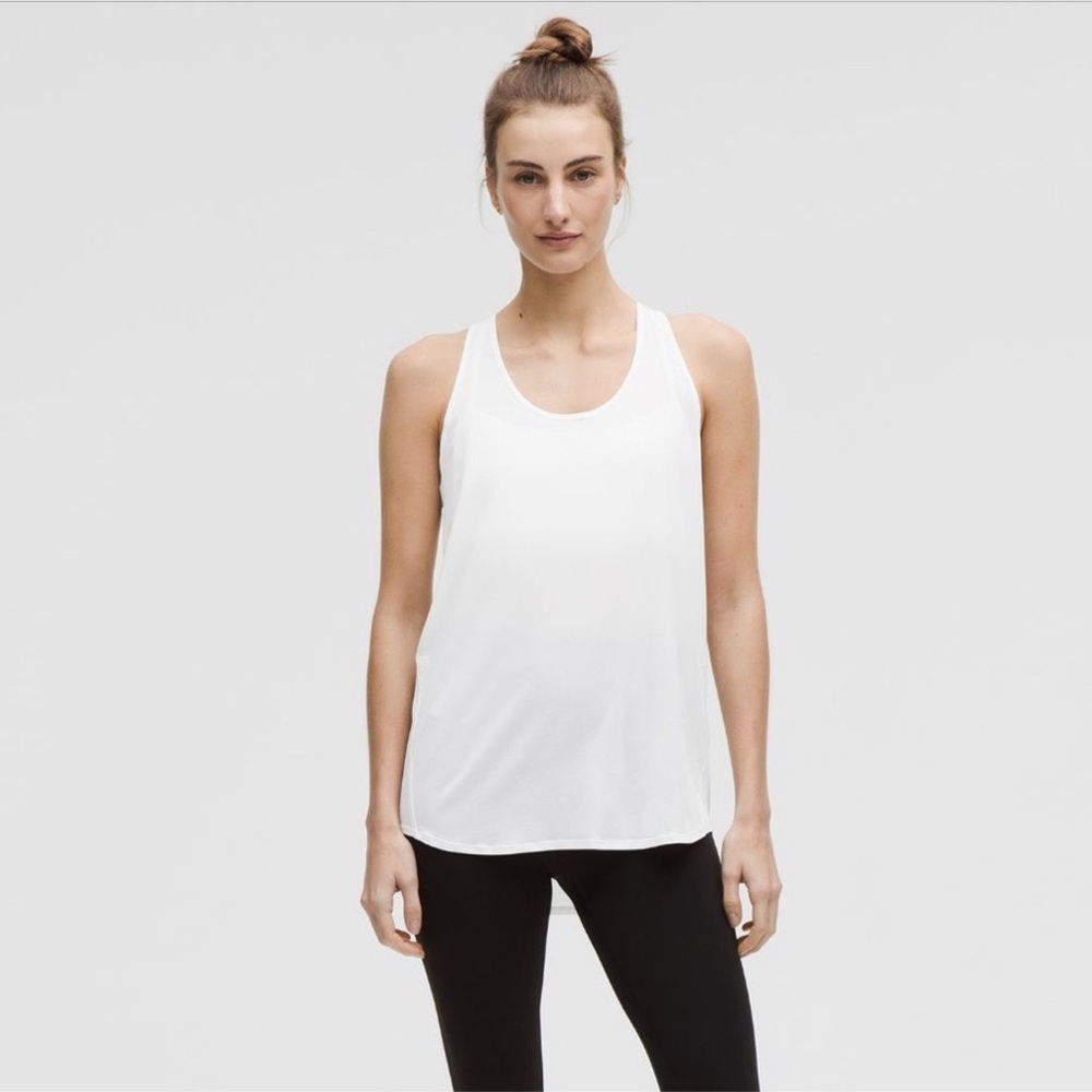 Lululemon White Essential Tank - Pleated
